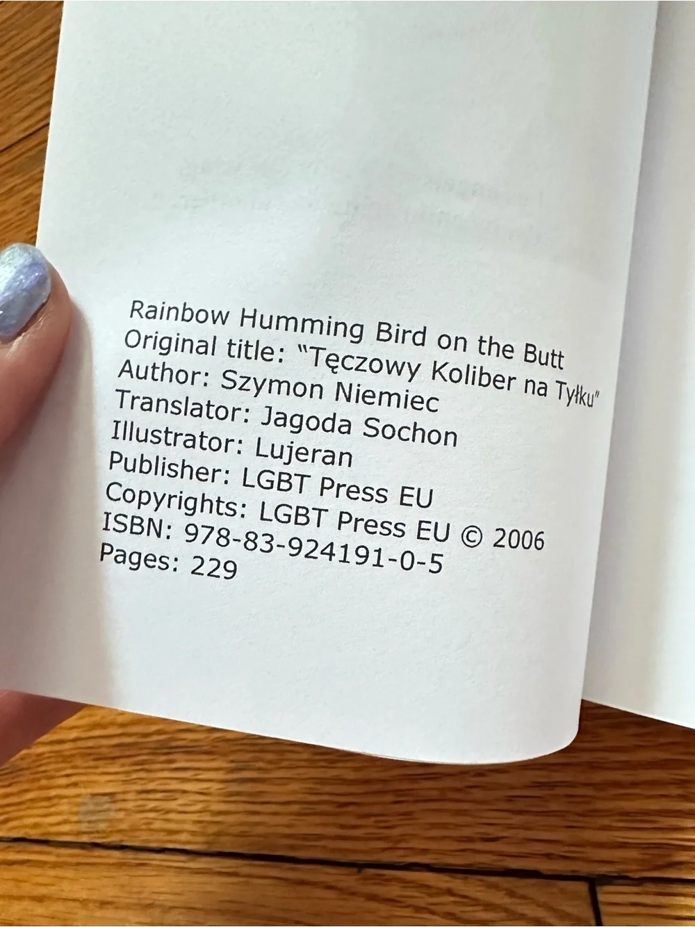Rainbow Humming Bird on the Butt Szymon Niemiec LGBTQ+ Memoir Paperback